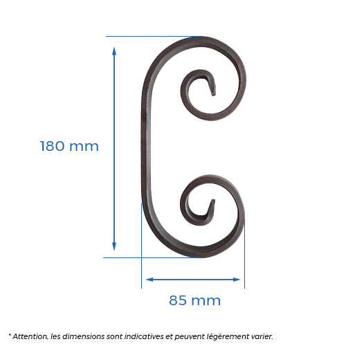 Volute H.180 x L.85mm - plat 12 x 6mm – Image 2