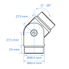 Schéma coude inox orientable